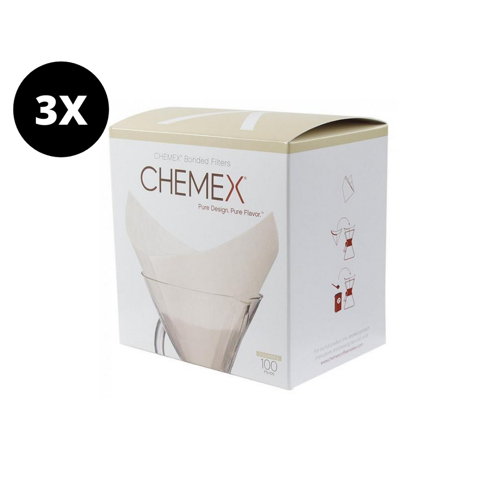3 x Chemex Filterpapier Für 6, 8 und 10 Tassen -FS 100 Stück (Weiss)
