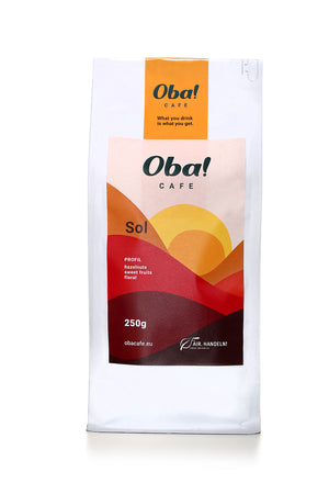 Oba! Cafe Sol coffee beans - specialty coffee - whole beans freshly roasted from Brazil - 100% Arabica - ideal for espresso, filter coffee, fully automatic machines - coffee beans